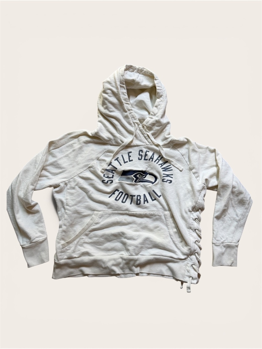 Touch by Alyssa Milano Cream Seattle Seahawks Hooded Sweatshirt